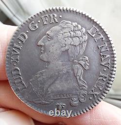 Louis XVI, 1/2 half silver écu 1782 H La Rochelle, 3164 examples, VERY RARE