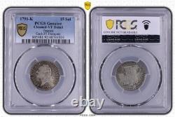 Louis XVI 15 Sols said to the Genius French type 1791 Bordeaux very rare PCGS VF