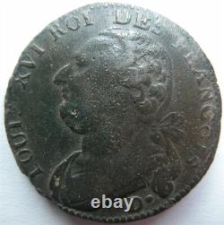 Louis XVI Very Rare 12 Deniers 1793 Year 5 Dijon 3 Over 1 And 5 Over 3