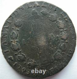 Louis XVI Very Rare 12 Deniers 1793 Year 5 Dijon 3 Over 1 and 5 Over 3