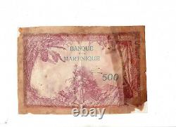 Martinique 500 Frs (1934) Very Rare Note (r5)
