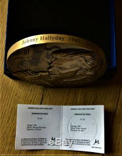 Medal Bronze Johnny Hallyday Very Rare (small Print)
