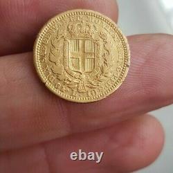 Monnaies Gold 10 Lire Charles-albert 1833 Turin Has Eagle's Head (were Rare)