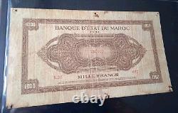 Morocco. Very Rare 1000 Francs Banknote from 1-5-43 American Type