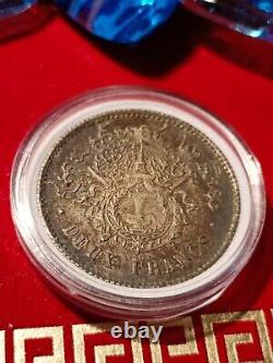 NORODOM I 2 FRANCS SILVER 1860 ORIGINAL CONDITION Very Rare