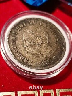 NORODOM I 2 FRANCS SILVER 1860 ORIGINAL CONDITION Very Rare