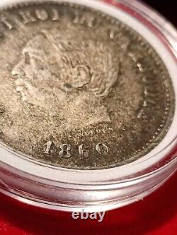 NORODOM I 2 FRANCS SILVER 1860 ORIGINAL CONDITION Very Rare