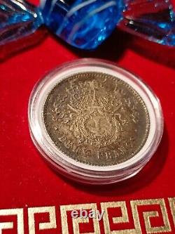 NORODOM I 2 FRANCS SILVER 1860 ORIGINAL CONDITION Very Rare