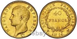 Napoleon Emperor 40 Francs or Year 14 Lille NGC AU Superb, very rare RRR