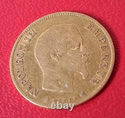 Napoleon III 10 Francs Gold Bare Head Very Rare For 1858 BB Strasbourg