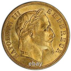 Napoleon III 50 Francs Or 1867 Strasbourg Pcgs Ms63 Splendid Very Rare