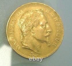 Napoleon III Laureee Rare Sup50 Francs Or / Gold 1865 A Small Tirage3200expl