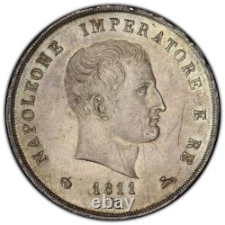 Napoleone 5 Lire 1811 Milan Splendid Toned Patina Very Rare Quality