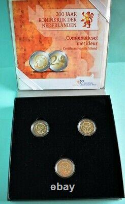 Netherlands 2013 Combination Set 2 BU 2 BE 2 BE Color Very Rare