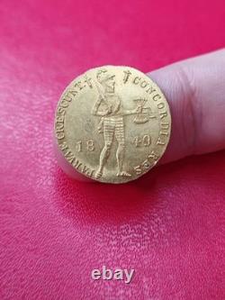 Netherlands, very rare 1 ducat Willem II gold coin from 1849, superb coin