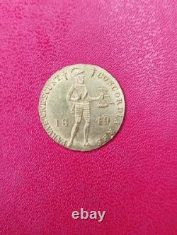 Netherlands, very rare 1 ducat Willem II gold coin from 1849, superb coin
