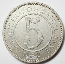New Caledonia Very Rare From 5 Francs 1882 Token Company Digeon A Gomen