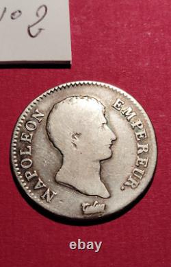 No. 2 VERY RARE 2 Francs NAPOLEON EMPEROR BARE HEAD SILVER 1806 L
