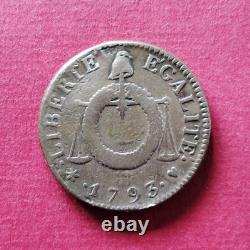 No. 381 Very Rare 1 Sol with Scales 1793 BB French Republic