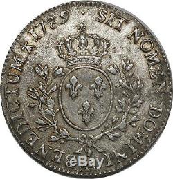 O1504 Rare Ecu Louis XVI In 1789 Aa Metz Silver -f Offers