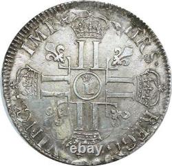 O7756 Very Rare Ecu Louis To 8 L 1692 L Crowned Lille Silver Quality Ttb+