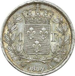 O8737 Very Rare 1 Franc Louis XVIII 1818 A Paris Silver Pcgs Ms63