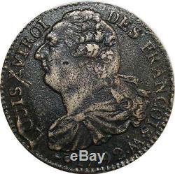 O9006 Very Rare Inedit 2 Sols Louis XVI Year April 1792 (point) Quality Aa