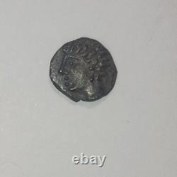 Obol with T Behind the Head, Ancient Coin, Weight 0.44 g, Very Rare