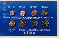 Official Miniset Set 8 Coins Bu Euro 2002 Netherlands Format 1/2 Very Rare