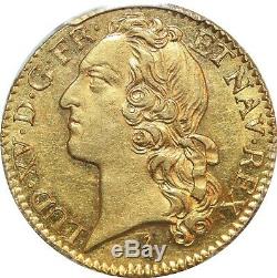 P2212 Very Rare Louis Golden Louis XV Headband 1745 W Lille Pcgs Au58 Gold Gold