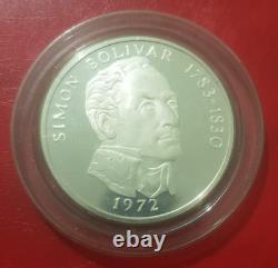 PANAMA, very rare large 20 Balboas silver coin from 1972 (129.6 grams) Bolivar