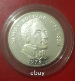 PANAMA, very rare large 20 Balboas silver coin from 1973 (129.6g) Bolivar