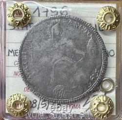 Papal State Coin Pius VI Half Roman Ecu 1796 Very Rare Sealed QBB