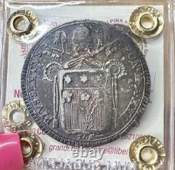 Papal State Coin Pius VI Half Roman Ecu 1796 Very Rare Sealed QBB