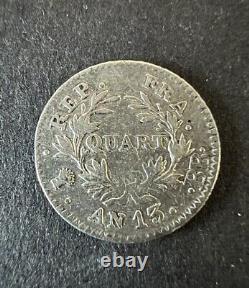 Piece 1/4 franc Year 13 BB Strasbourg 1804 Silver Napoleon Emperor Very Rare TTB