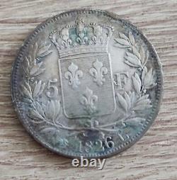 Piece 5 F. CHARLES King of France VERY RARE TYPE 1825 L