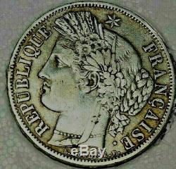 Piece 5 Francs, Ceres, 1849, Paris, Very Rare Silver