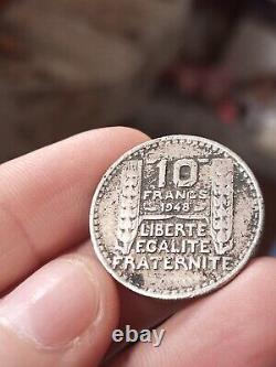 Piece Of 10 Turin Francs Argent 1948 Very Rare