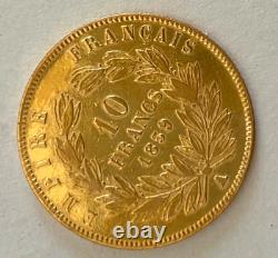 Piece or 10 Francs 1859 A. Half NAPOLEON III. Very rare FDC Coin collection