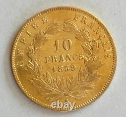 Piece or 10 Francs 1859 A. Half NAPOLEON III. Very rare FDC Coin collection