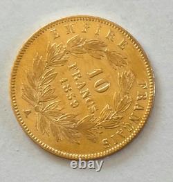 Piece or 10 Francs 1859 A. Half NAPOLEON III. Very rare FDC Coin collection