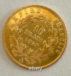 Piece or 10 Francs 1859 A. Half NAPOLEON III. Very rare FDC Coin collection
