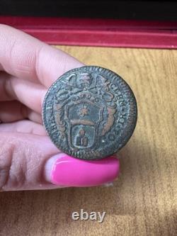 Pontifical State coin, Clement XI, 1/2 Baiocco, Ferrara, year 19, very rare AD