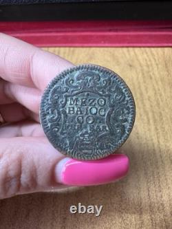 Pontifical State coin, Clement XI, 1/2 Baiocco, Ferrara, year 19, very rare AD