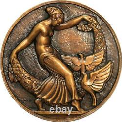 R1962 Very Rare Medal Art Deco Dancer Doves Aulos 1926 Turin No.26/50 Sup
