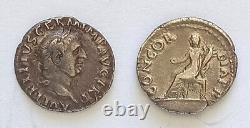 ROME EMPIRE DENIER VITELLIUS very rare 69 R/CONCORDIA 2.53 gr SILVER