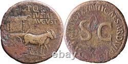 ROME Sestertius LIVIA Carpentum Under Tiberius VERY VERY RARE 25.76 g