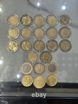 Rare 2 euro coins in excellent condition, several years, several coins