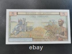 Rare 5 Dirham Banknote from the Banque du Maroc, King Mohammed V, Very Very Good Condition