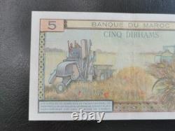 Rare 5 Dirham Banknote from the Banque du Maroc, King Mohammed V, Very Very Good Condition